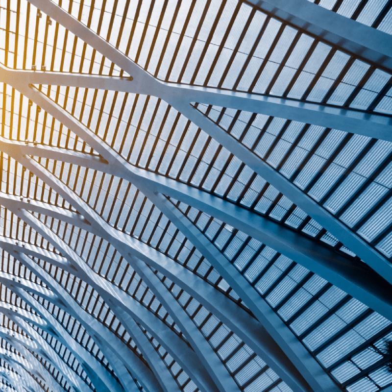 Low angle view of building ceiling